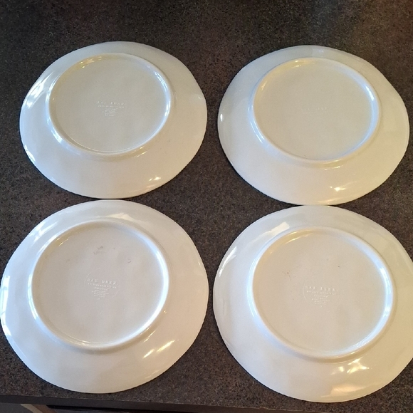 Rae Dunn Set Of 4 Melamine 8" Plates with Black 'EAT' Design - Picture 3 of 4